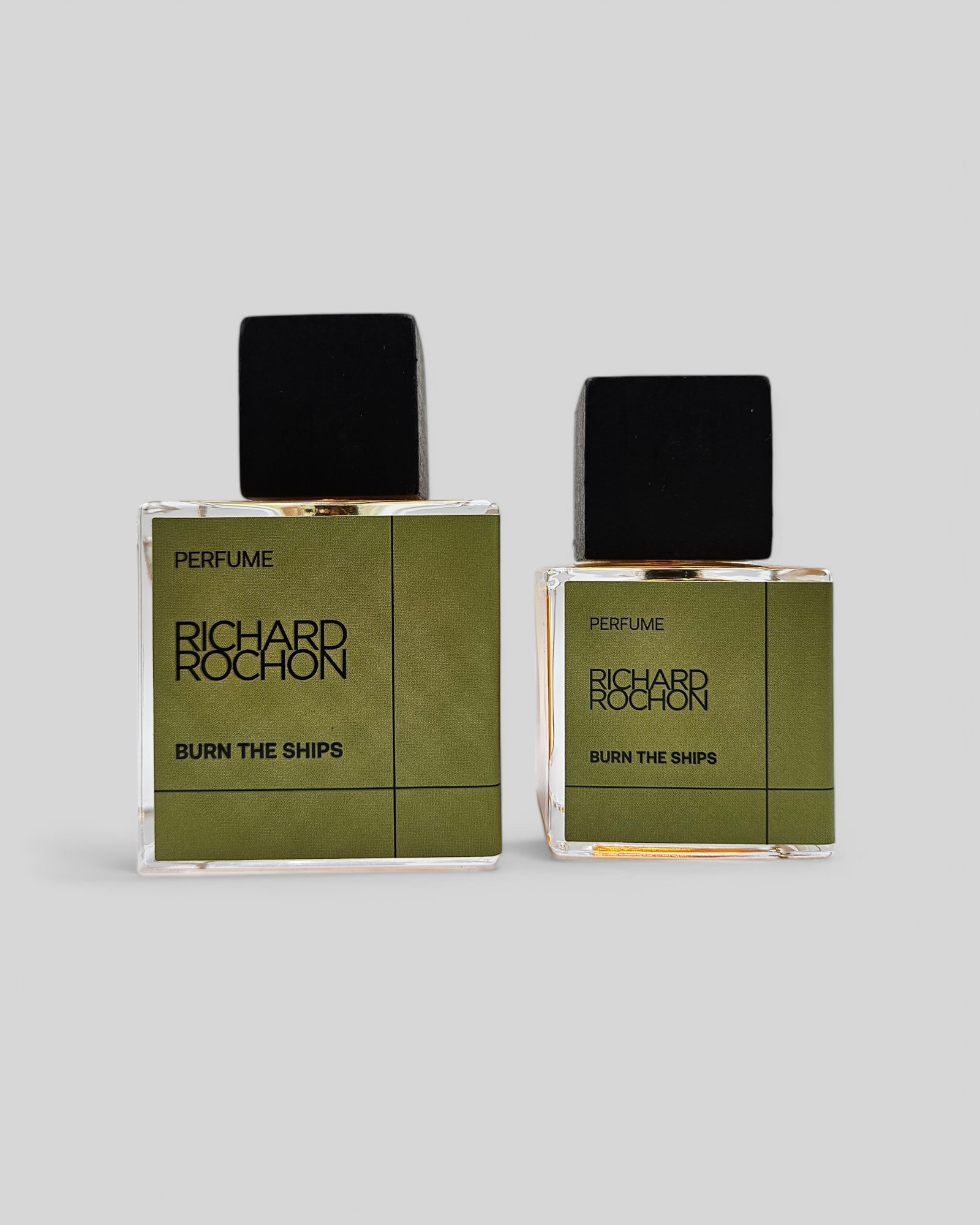 Richard Rochon Burn the Ships – smoky saffron and clove perfume layered with spice and woods, 100 mL and 50mL bottles