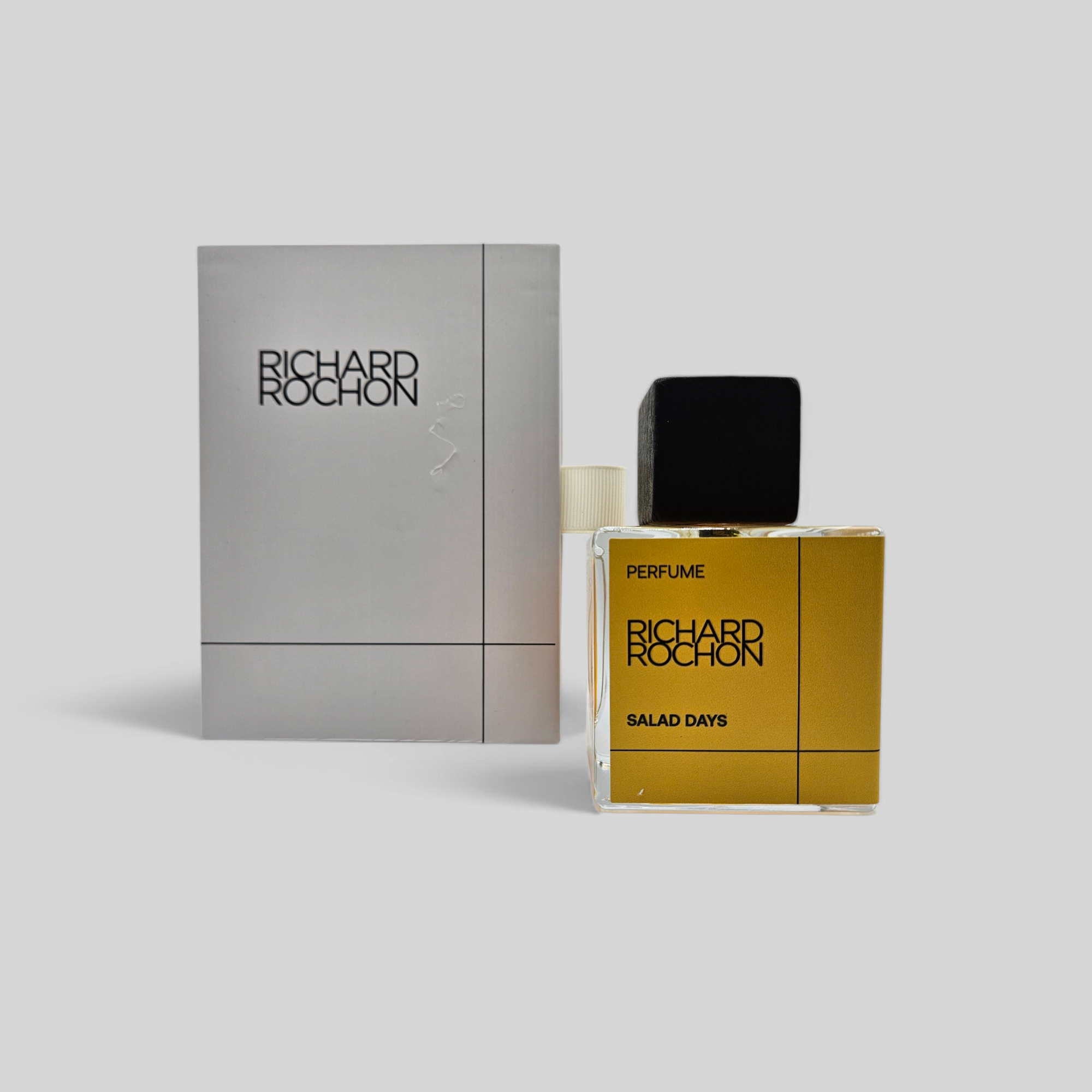 Salad Days perfume bottle – artisan luxury perfume by Richard Rochon with green floral gardenia and mimosa