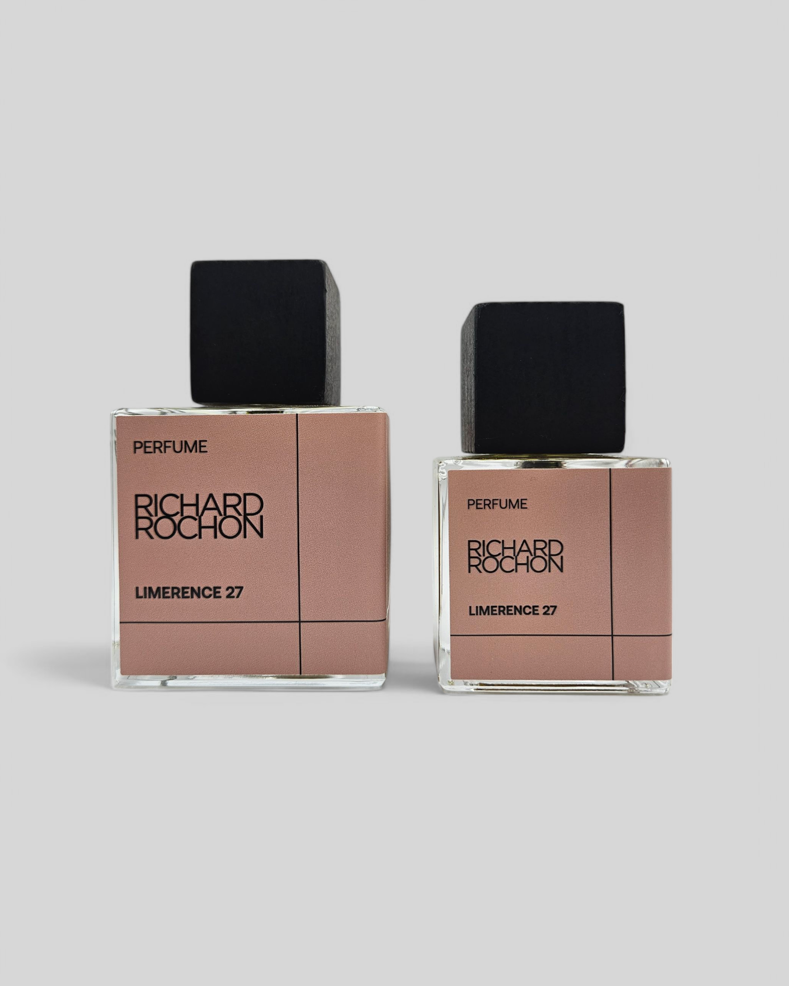 Limerence 27 niche fragrance – clean floral perfume with violet, rose, and jasmine, structured and sharp, 50 mL and 100 mL bottles