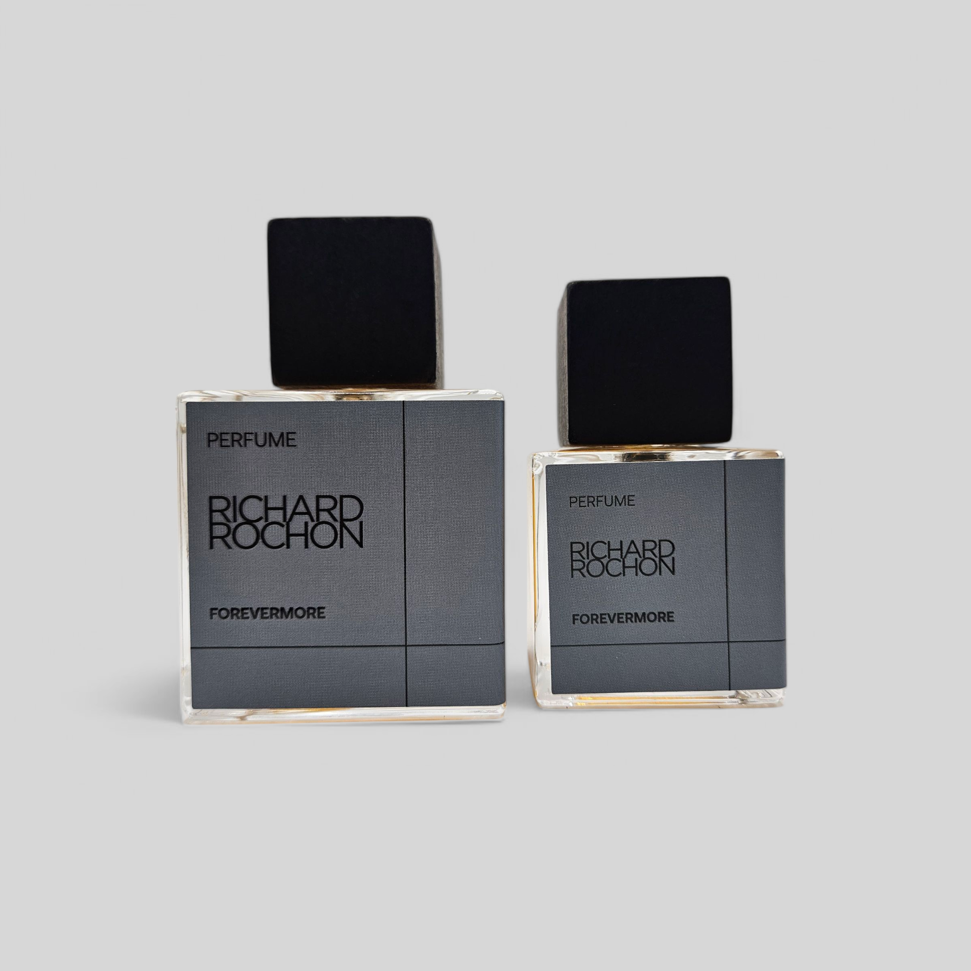 Richard Rochon Forevermore fragrance – airy citrus and sage perfume with warm vetiver and agarwood base, 100 mL and 50 mL bottles
